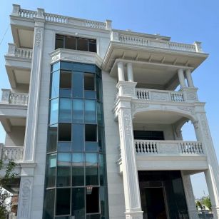 大连 白麻花岗岩别墅外墙干挂效果展示