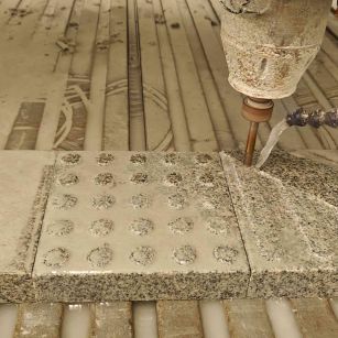 大连 芝麻白花岗岩石材盲人石、盲道石、盲点石