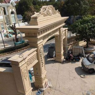 大连 黄金麻荔枝面花岗岩别墅门楼