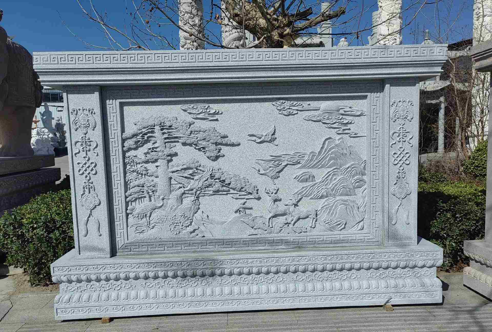 大连 芝麻白大型照壁，屏风，影壁