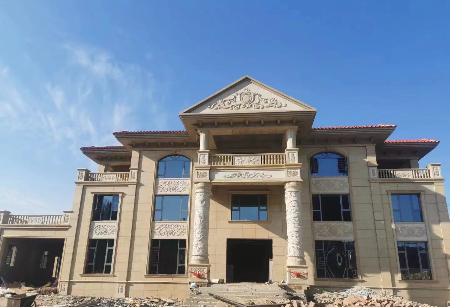 大连 黄金麻花岗岩别墅外墙干挂