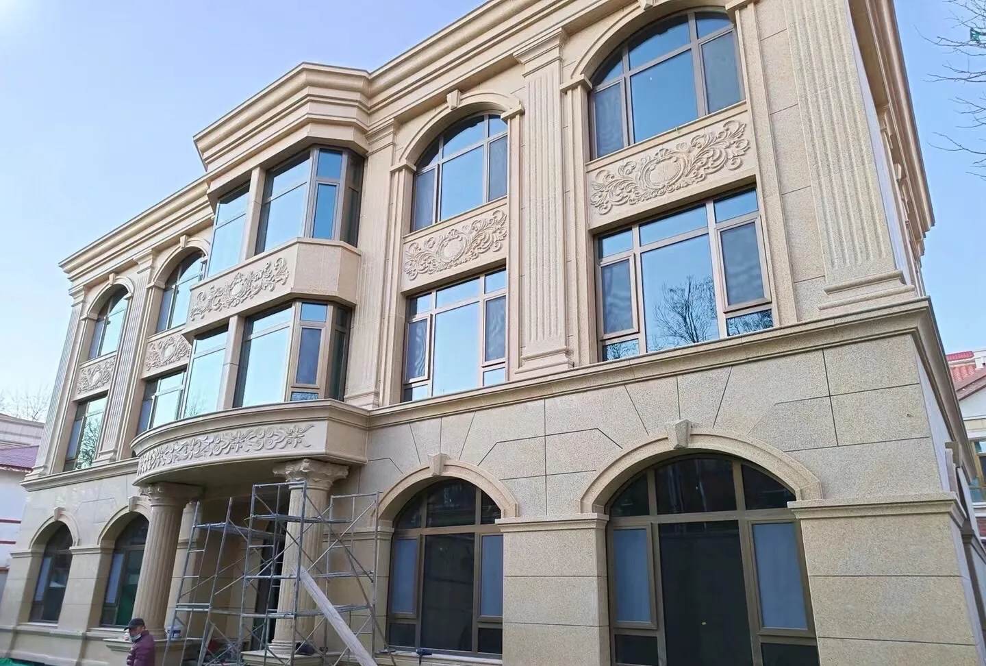 大连 黄金麻花岗岩别墅外墙干挂