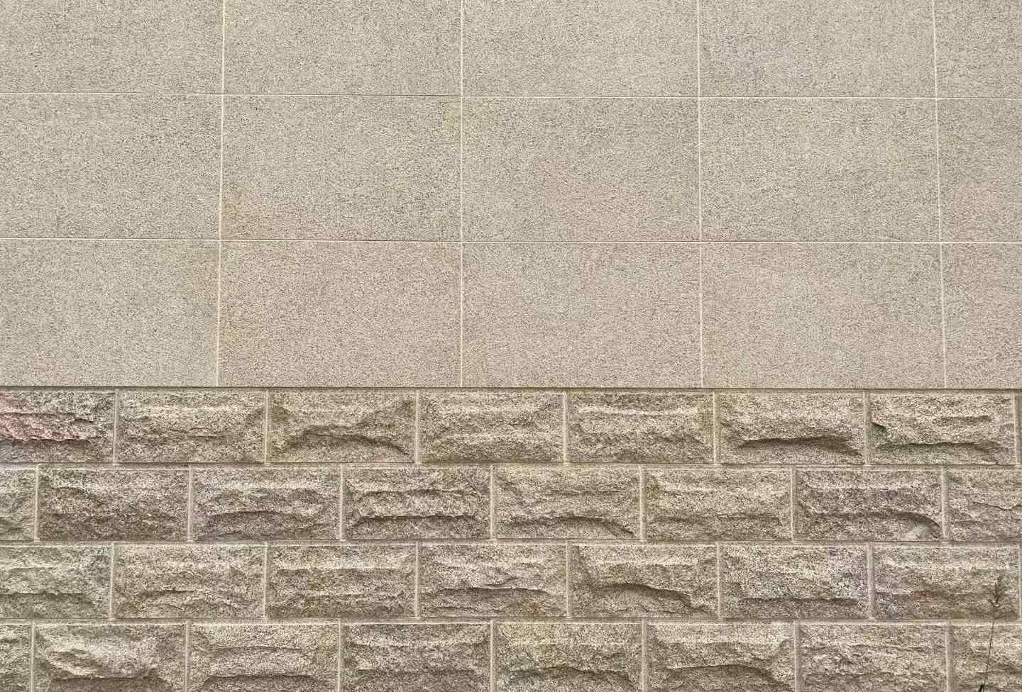 大连 黄金麻自然面蘑菇石配荔枝面干挂